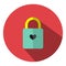 The icon is locked lock green key in red circle. Can be used in various tasks.