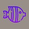 Icon, logo, vector illustration of fish isolated on gray background. suitable for animal husbandry, business, aquarium, fisheries