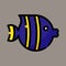 Icon, logo, vector illustration of fish isolated on gray background. suitable for animal husbandry, business, aquarium, fisheries