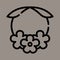 Icon, logo, vector illustration of flower necklace isolated on gray background. suitable for tourism, fashion, hawaii, bali,