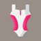 Icon, logo, vector illustration of women\\\'s swimsuit isolated with gray background