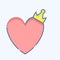 Icon Love King. related to Valentine Day symbol. doodle style. simple design editable. simple illustration