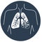 Icon of lung disease black