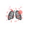 Icon of lung disease, pneumonia. Vector signs for web graphics