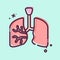 Icon Lungs. related to Human Organ symbol. MBE style. simple design editable. simple illustration