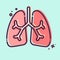 Icon Lungs. related to Respiratory Therapy symbol. MBE style. simple design editable. simple illustration