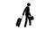 Icon man goes with luggage