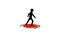 The Icon man walking with social distance safety area motion graphic.