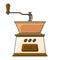 Icon mechanical coffee grinder. Vector illustration on white background