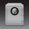 Icon metal box on transparent background. Safe with digital lock, sophisticated details.