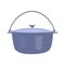 Icon metal hiking pot or cauldron in flat style. Hiking pot for tourism and cooking on a fire, hiking in nature and a picnic