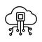 Icon of microchip in cloud