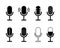 Icon of microphone. Podcast symbol. Icon for speak, radio and audio record. Mic of studio. Logo of voice, interview and sound.