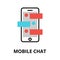 Icon of mobile chat concept, vector illustration