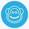 Icon Monkey. suitable for Animal symbol. blue eyes style. simple design editable. design template vector. simple symbol