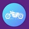 Icon motorcycle chopper.Cruiser bike.Flat line art style a vector.