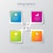 Icon multicolor step square infographic background template