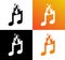 Icon of musical burning note. Fire and symbol of music - Vector illustration for Music web site.