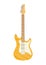 Icon of musical instrument, electric yellow guitar classical form. Symbol, icon for web site, mobile applications, games