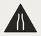 Icon narrow road sign illustrated