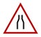 Icon narrow road sign illustrated