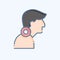 Icon Neck Pain. related to Body Ache symbol. doodle style. simple design editable. simple illustration