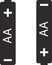 The icon of the negative charge of the AA battery.