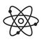 Icon of nuclear power. Atom, molecule, model. Energy industry concept. Can be used for topics like industry, physics, research