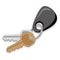 Icon, object illustration, key with key chain. keyring