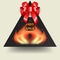 Icon for offers with flame and inscription hot sale. Triangular Template for Realistic price tag with a red bow. Modern label. Hot