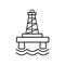 Icon oil or gas rig (offshore platform)  isolated on a white background