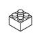 Icon outline building block on white background in isometric sty