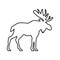 Icon outline moose. Artiodactyl mammal, the largest species of the deer family. Symbolic image.