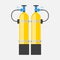 Icon oxygen cylinders, vector image, flat design