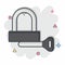 Icon Padlock related to Bicycle symbol. comic style. simple design editable. simple illustration