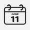 Icon page calendar day - 11 June