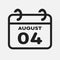Icon page calendar day - 4 August