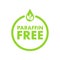 Icon with paraffin free. Paraffin free. Green logo