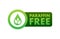 Icon with paraffin free. Paraffin free. Green logo