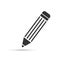 Icon of pencil with eraser. Simple flat design