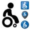 Icon physically pictogram and various wheelchair icons