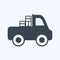 Icon Pickup Truck. suitable for Garden symbol. glyph style. simple design editable. design template vector. simple symbol