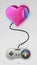 Icon pink hearts with joystick to Valentine\'s Day