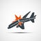 Icon plane crash. Terrorist act in the air. Stock illustr