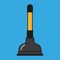 Icon of the plunger. Simple flat vector illustration
