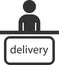 The icon of the point of delivery of the product. Delivery service.