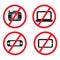 Icon prohibited electronic devices