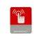 Icon push button when there is an emergency on a red background