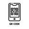 Icon QR code outline style icon design  illustration on white background