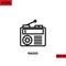 Icon radio. Outline, line or linear vector icon symbol sign collection